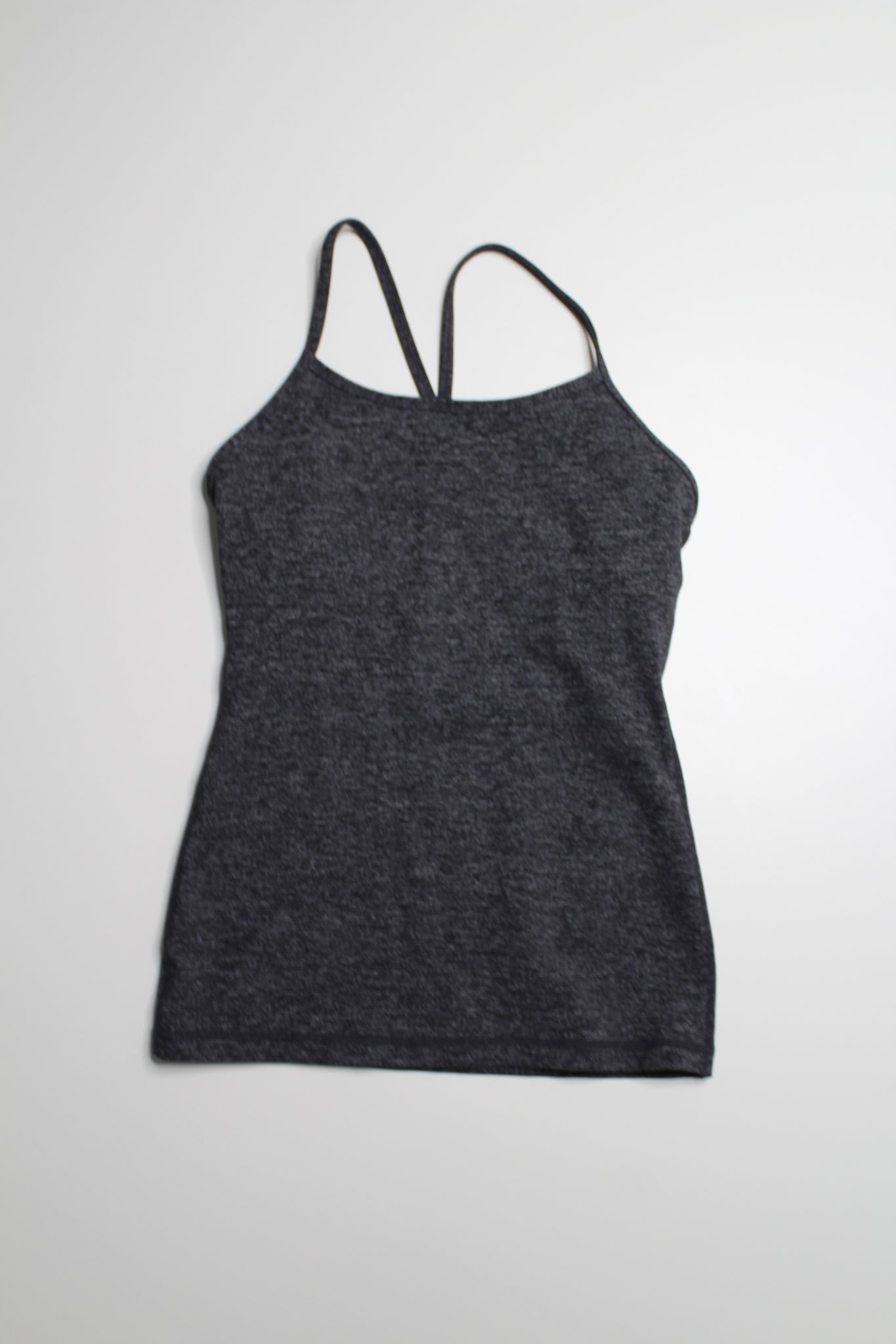 Lululemon dark grey power y tank, size 4 (price reduced: was $25)