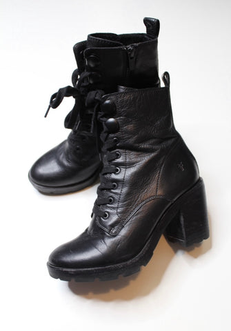 Frye black combat boot, size 7.5 (price reduced: was $120)