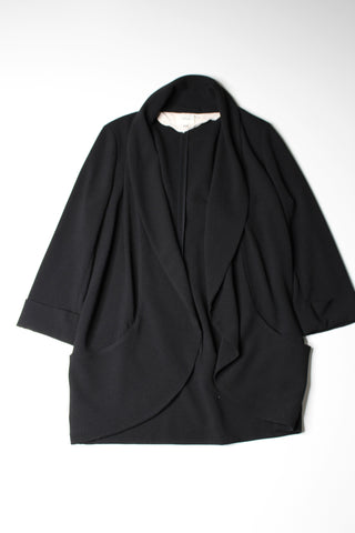 Aritzia wilfred black chevalier open front blazer, size 10