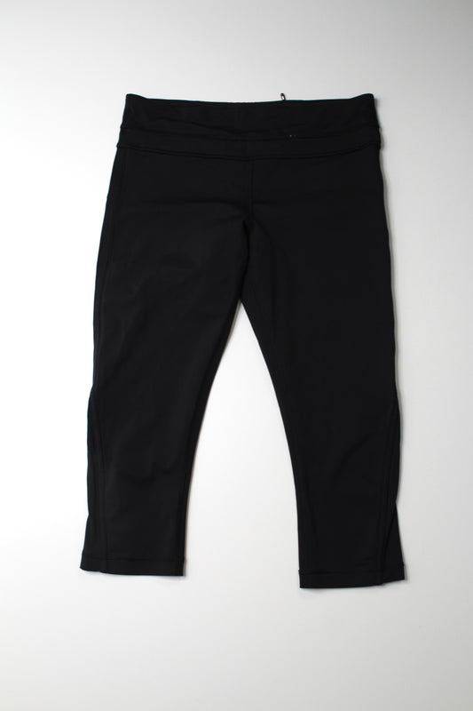 Lululemon black run crop, size 8 (19”) (price reduced: was $36)