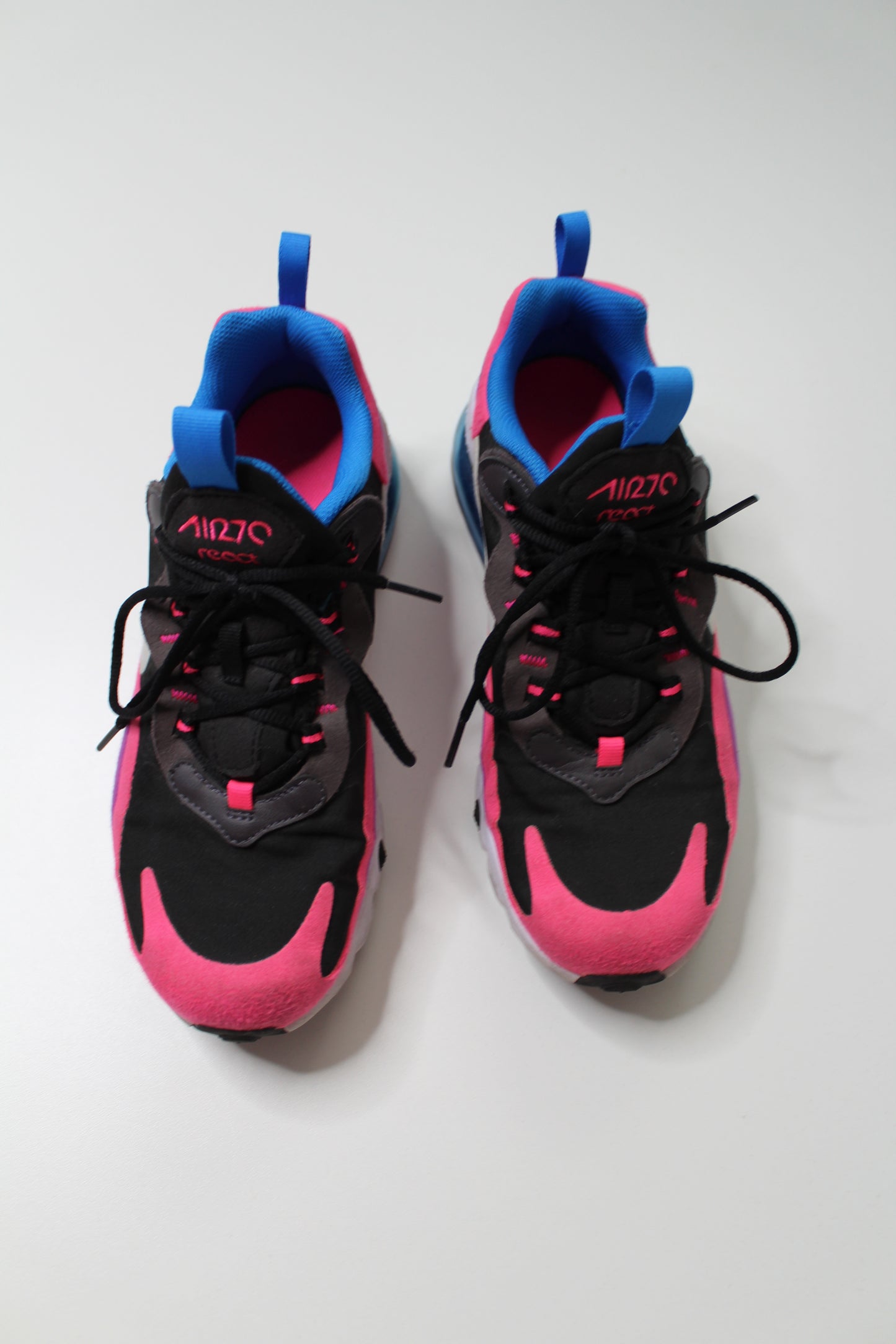 Nike air max react 270 hyper pink running shoes, youth size 5.5/ Euro 38 (fits women 7/7.5) (additional 30% off)