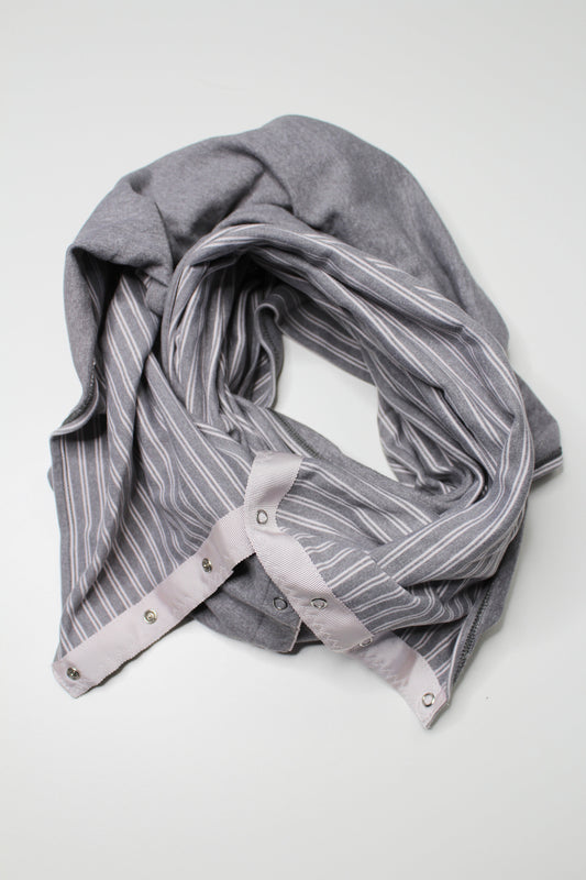 Lululemon grey/pink striped vinyasa scarf