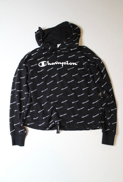 Champion black logo hoodie, size small (loose fit) (price reduced: was $25)