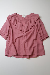 Ba&sh dusty rose ruffle blouse, size small (price reduced: was $78)