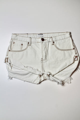 One Teaspoon off white cutoff jean shorts, size 30 (price reduced: was $30)