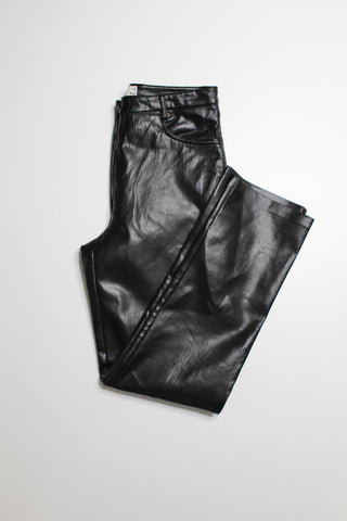Aritzia wilfred black melina faux leather straight leg pant, size 10