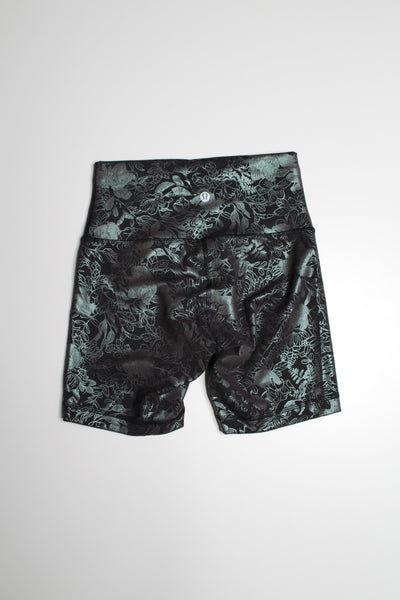 Lululemon green foil wunder train high rise short + bra SET, size 4 (price reduced: was $70)