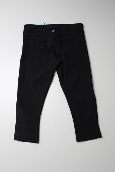 Lululemon black run crop, size 8 (19”) (price reduced: was $36)