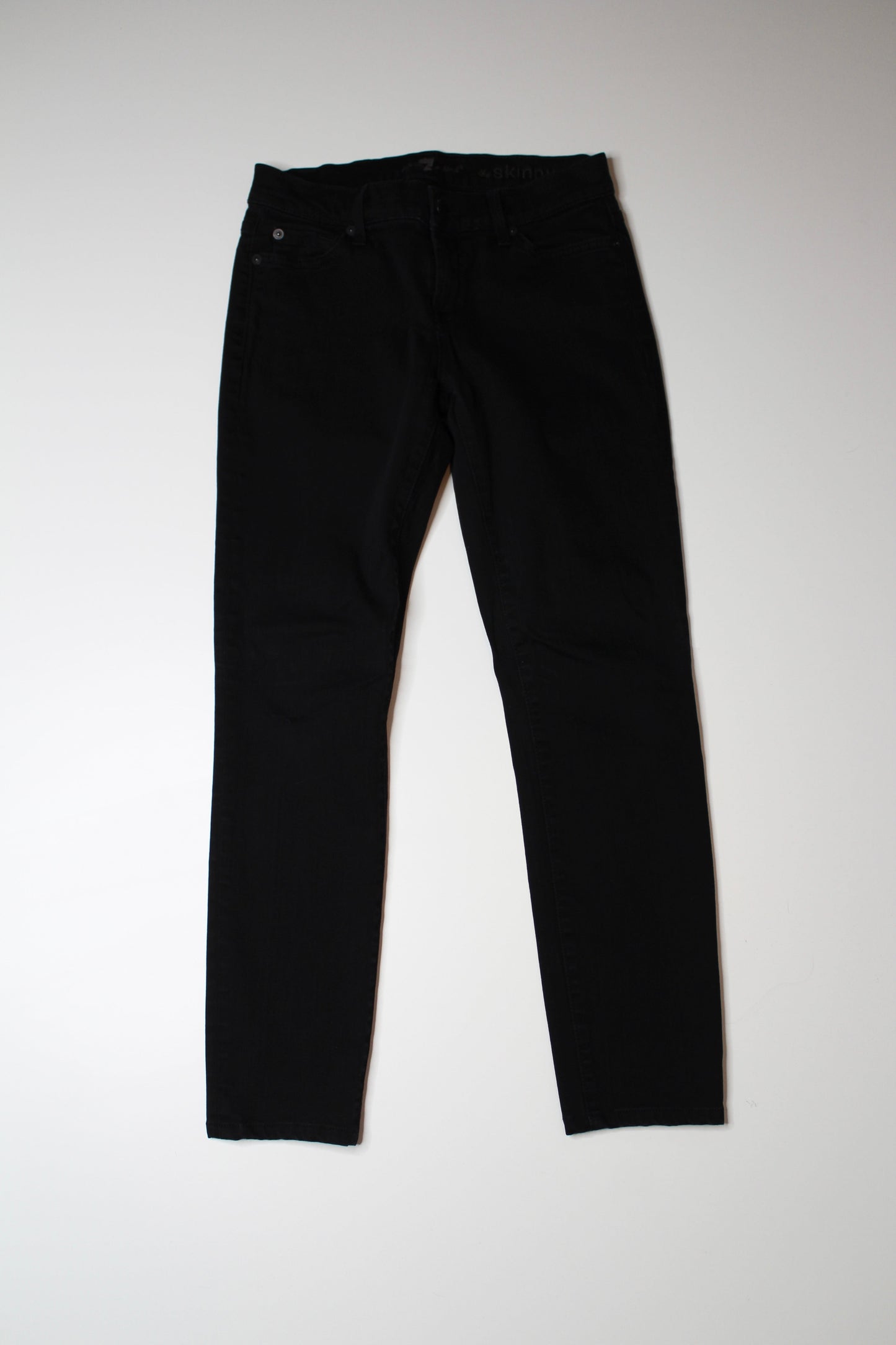 7 for all mankind black skinny jeans, size 25 (25”)