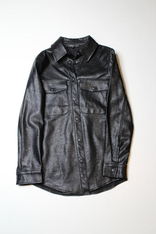 Dynamite black faux leather oversized button up long sleeve, size xxs (oversized fit) (additional 50% off)