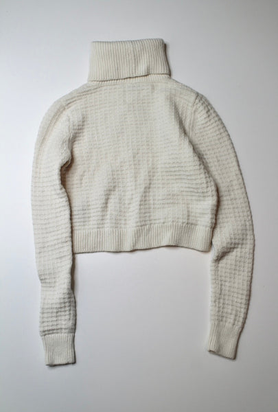 Club Monaco cream cropped knit turtleneck sweater, size small (price reduced: was $58)