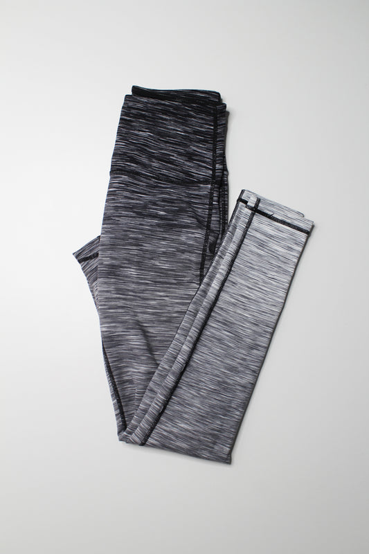 Zella black / white ombre stripe leggings, size xs