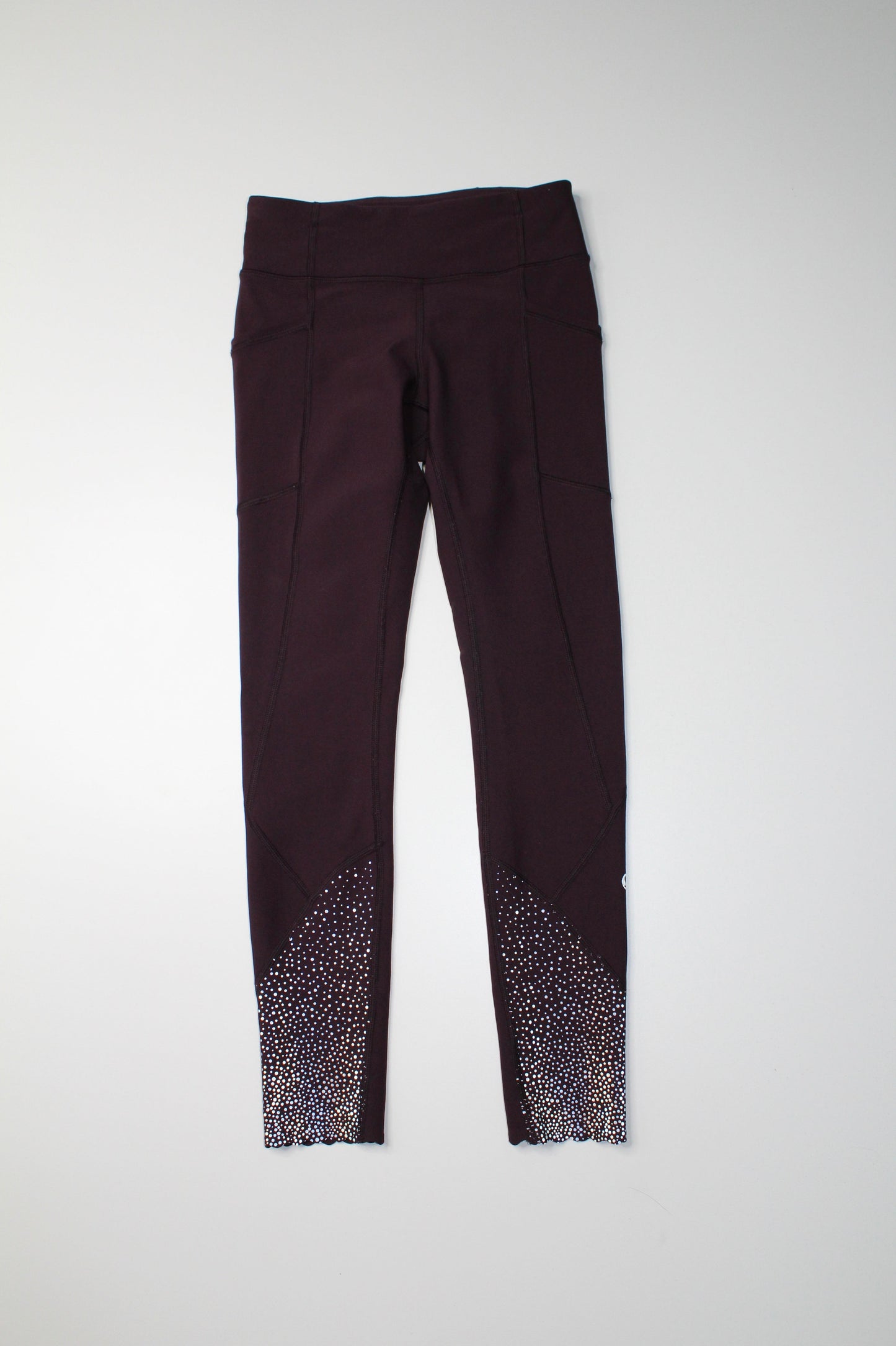 Lululemon black cherry tight stuff tight, size 2 *reflective (25")