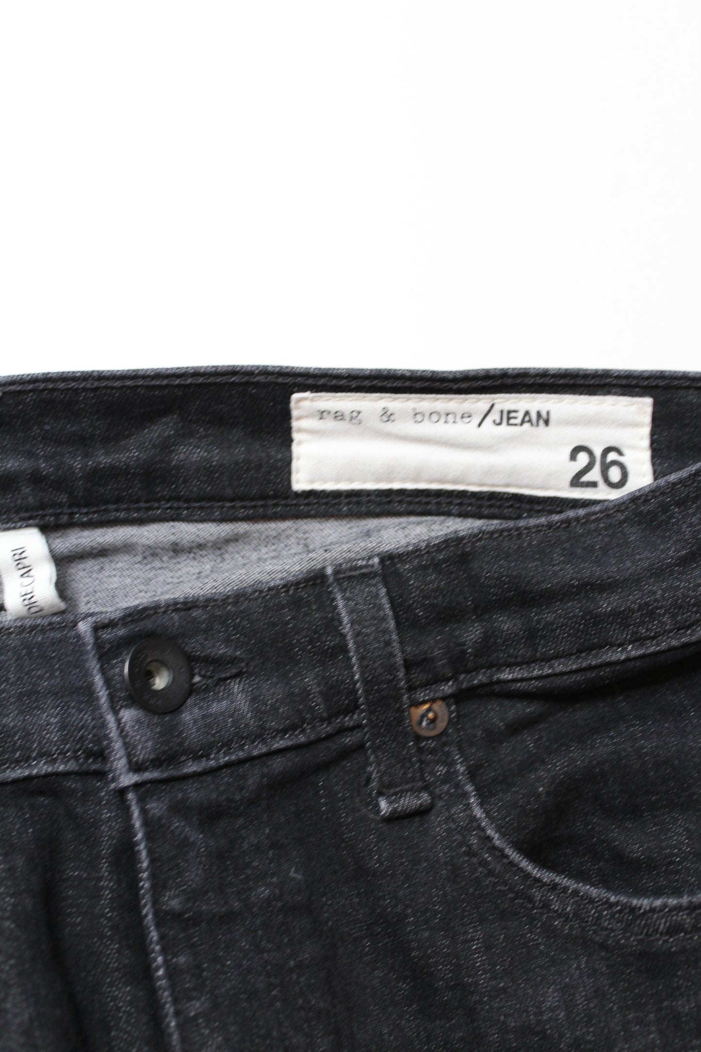 Rag & Bone black concrete dre capri jeans, size 26 (price reduced: was $58)