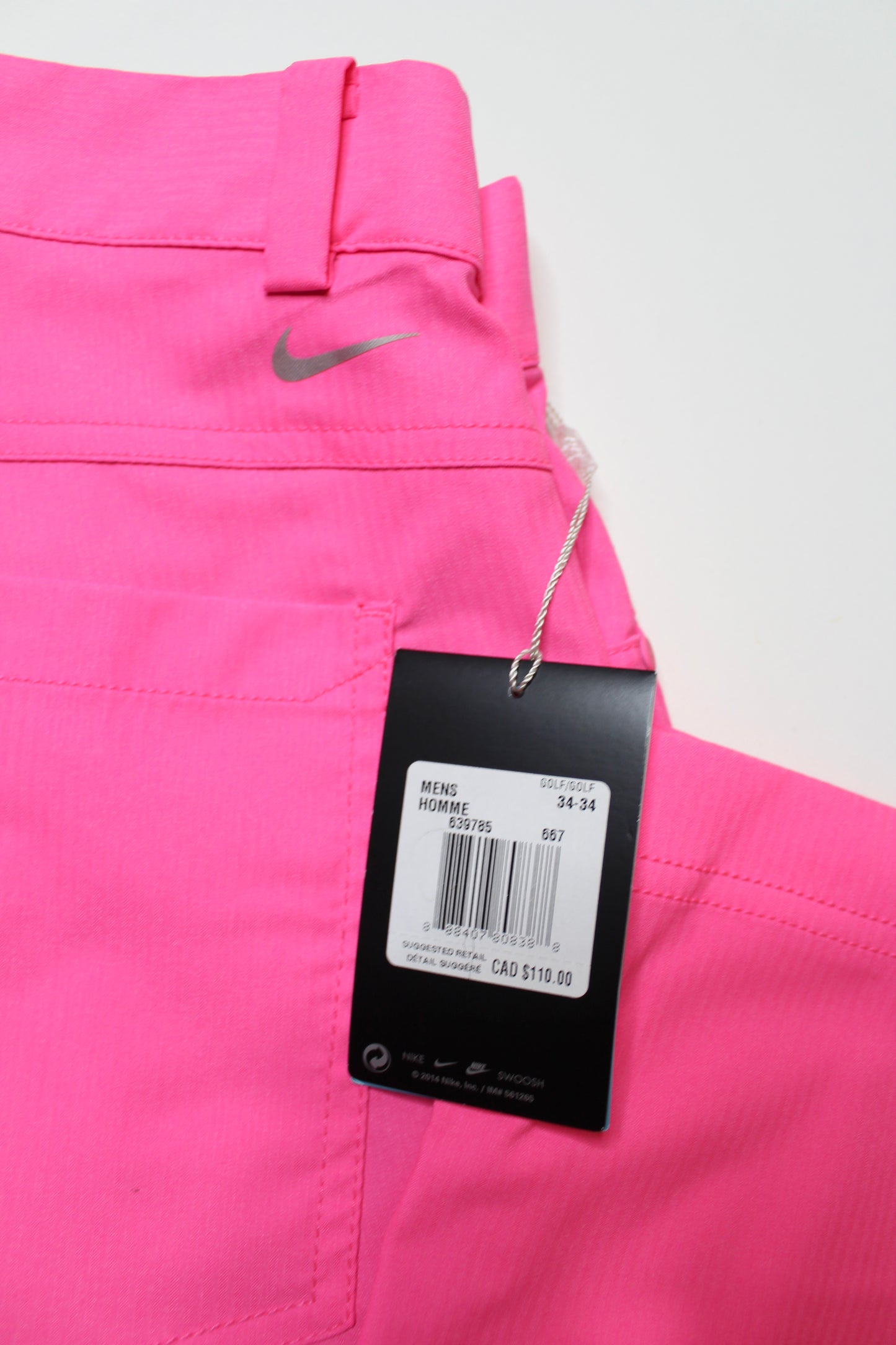 Mens Nike neon pink golf pant, size 34 *new with tags (additional 20% off)