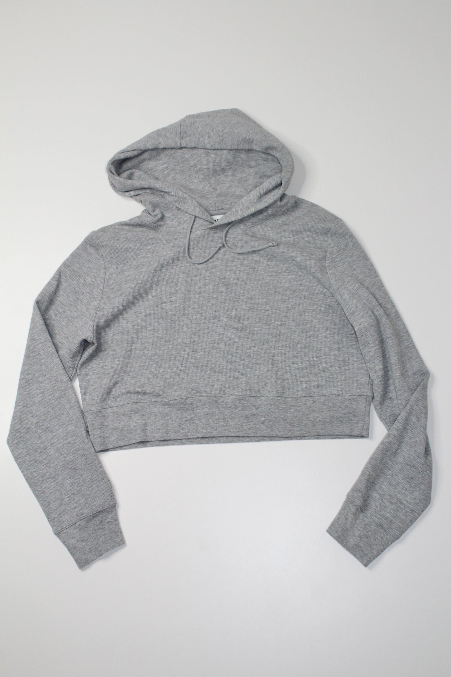 Aritzia sunday best light grey cropped ‘bovary’ waffle hoodie, size large