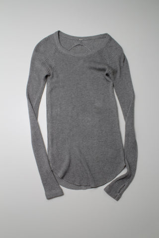 Lululemon light grey knit sweater. No size, fits like size 2 relaxed fit (fits size 2/4) (price reduced: was $42)
