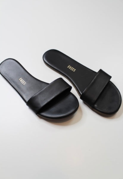 Tkees black ‘Alex’ slides, size 7 *new without tags