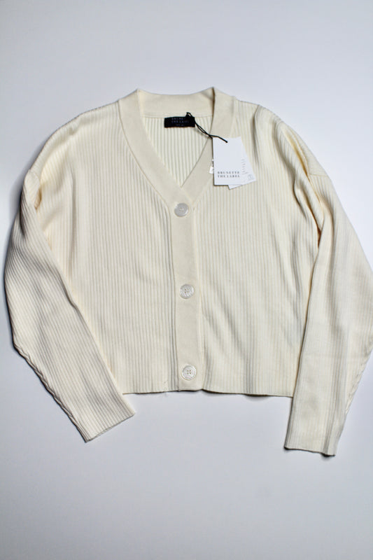 Brunette the Label cream ribbed best friend cardigan, size S/M *new with tags (price reduced: was $58)