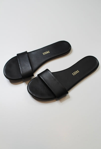 Tkees black ‘Alex’ slides, size 7 *new without tags