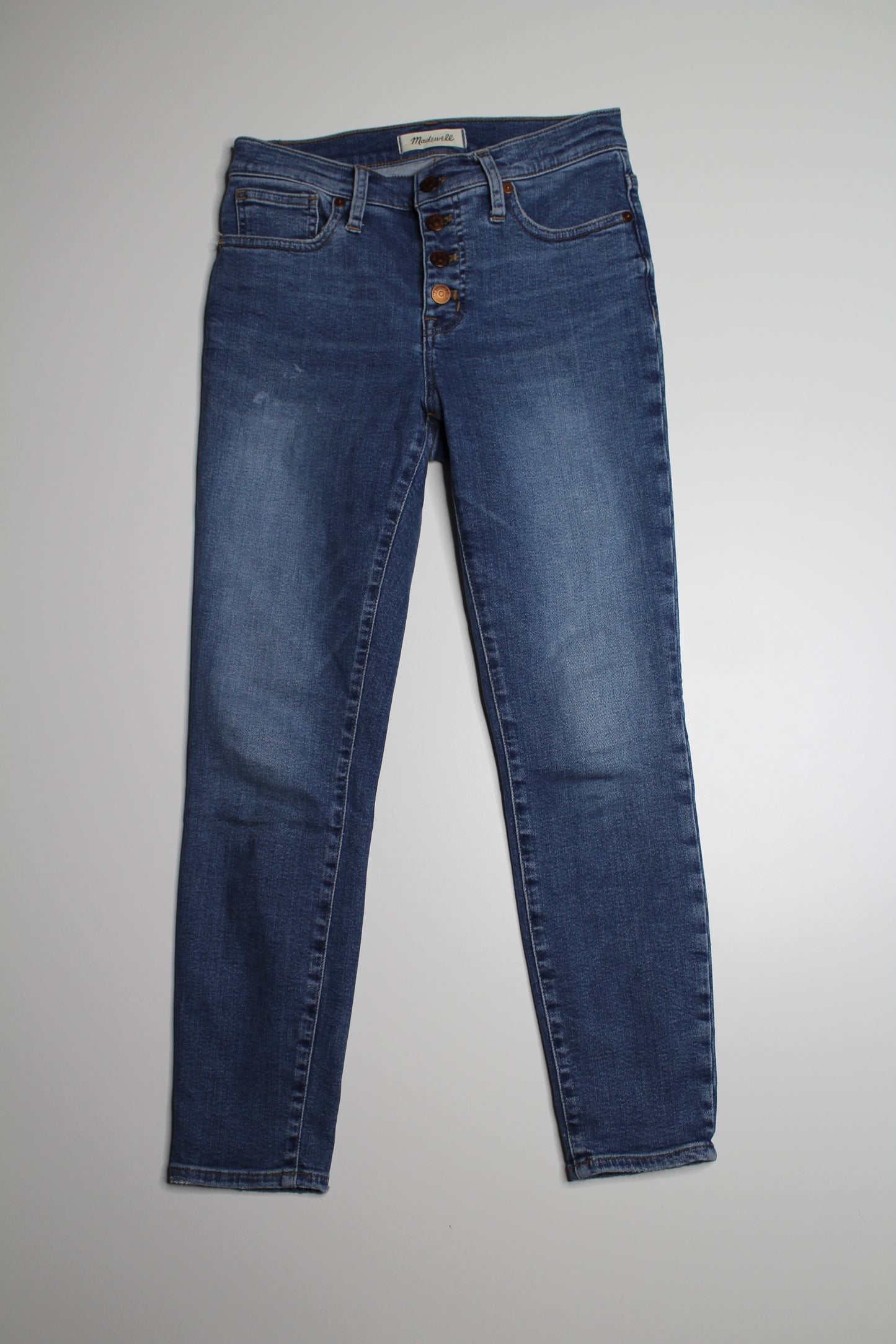 Madewell 9” mid rise skinny crop jeans, size 26 (25”)