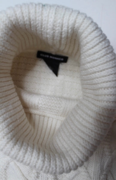 Club Monaco cream cropped knit turtleneck sweater, size small (price reduced: was $58)