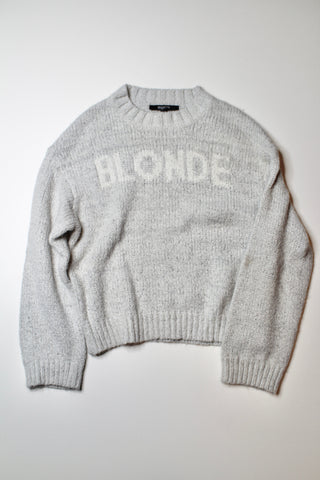 Brunette the Label light grey BLONDE knit sweater, size xs/s (loose fit)