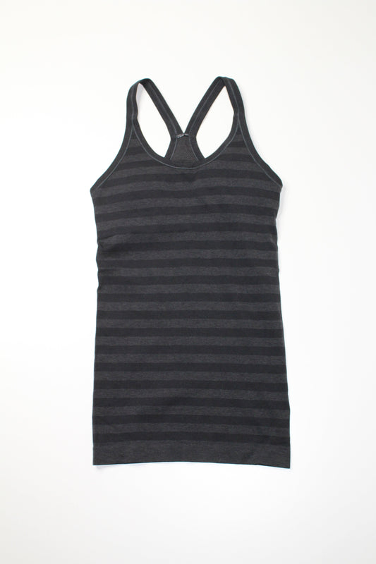 Lululemon grey black striped ebb to street tank, size 4 (price reduced: was $30)