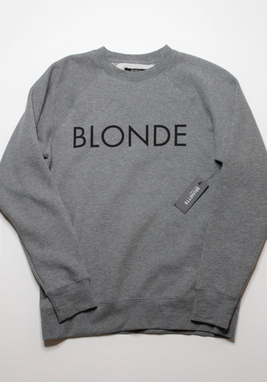 Brunette The Label grey ‘BLONDE’ sweater, size M/L *new with tags (price reduced: was $60)