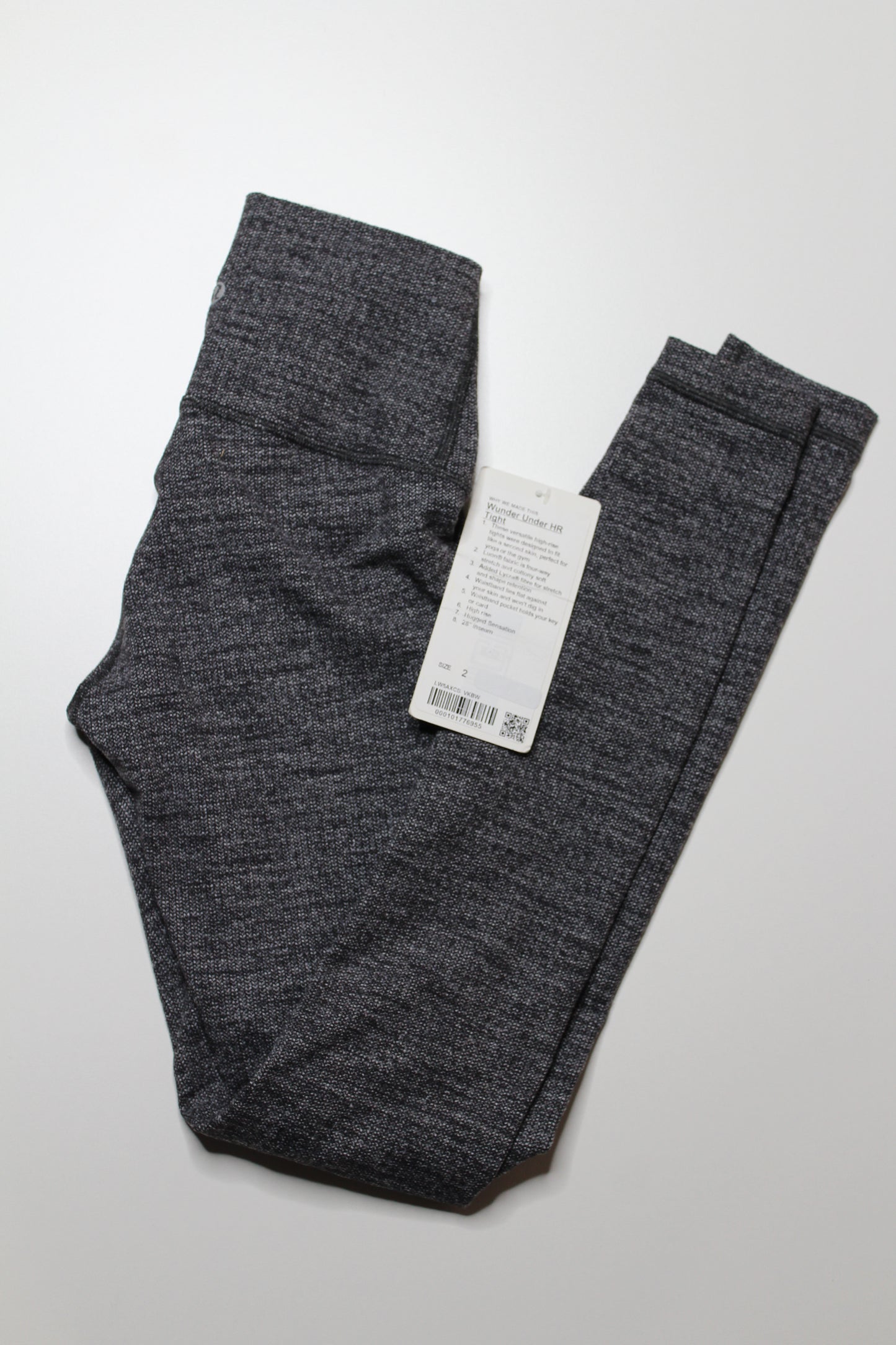 Lululemon luon variegated knit black heathered black wunder under pant, size 2 (28") *new with tags (additional 30% off)