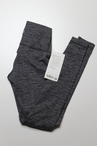 Lululemon luon variegated knit black heathered black wunder under pant, size 2 (28") *new with tags