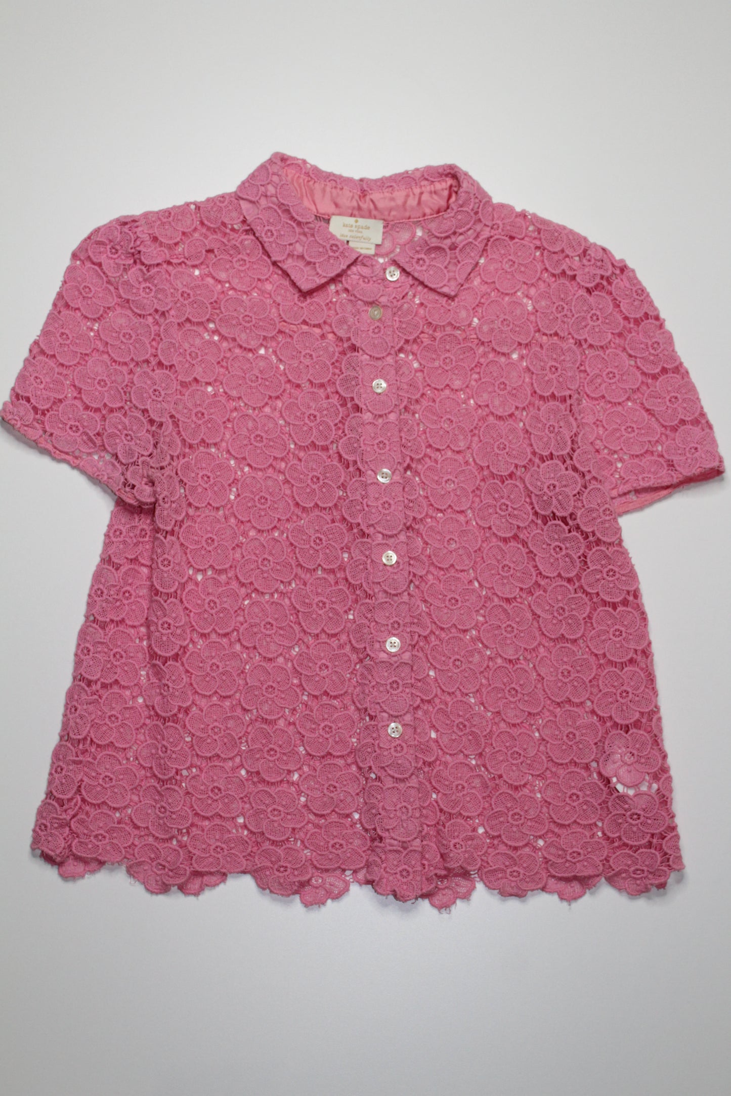 Kate Spade pink bloom flower lace top, size medium (additional 50% off)