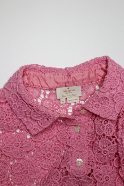 Kate Spade pink bloom flower lace top, size medium (additional 50% off)