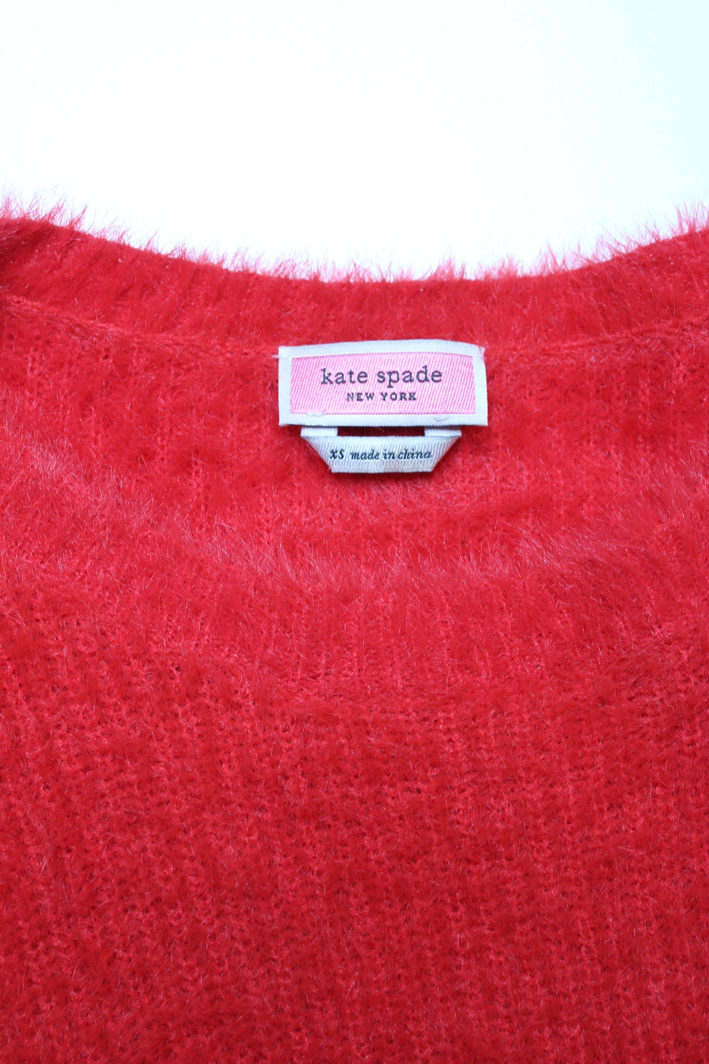 Kate Spade red soft fuzzy sweater, size xs (loose fit) (price reduced: was $68)