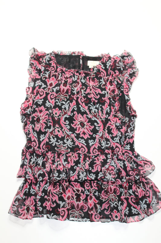 Kate Spade floral ruffle layered sleeveless blouse, size small (price reduced: was $58)