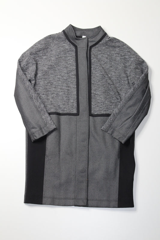 Lululemon diamond jacquard space dye black cocoon car coat, size xs (loose fit) (fits 4/6)