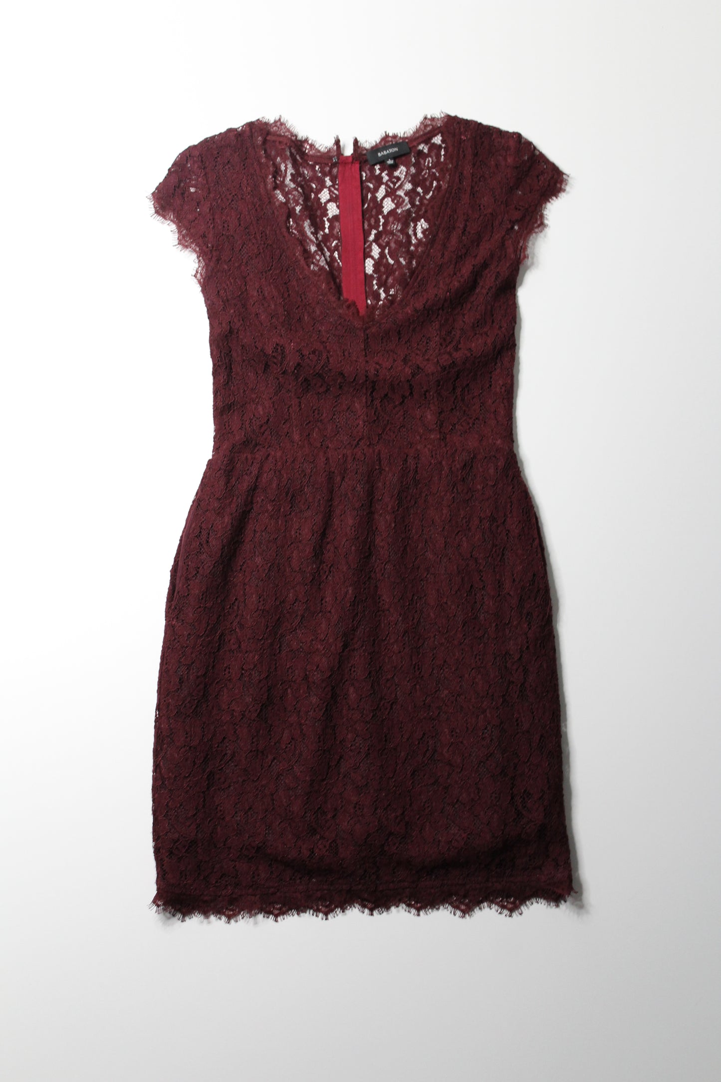 Aritzia babaton maroon tobias lace dress, size 4 (price reduced: was $48)