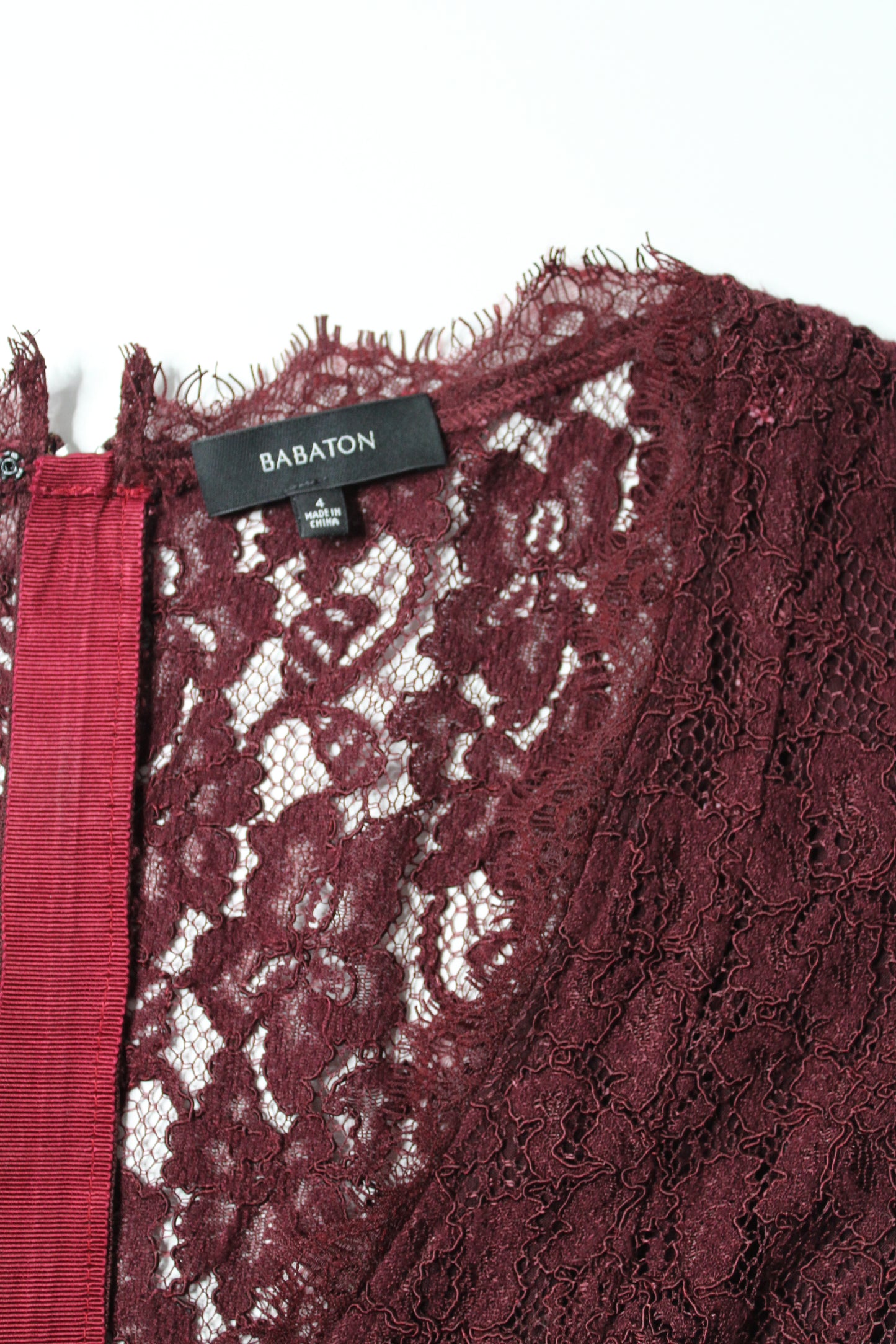 Aritzia babaton maroon tobias lace dress, size 4 (price reduced: was $48)