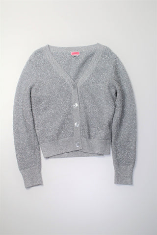 Kate Spade silver sparkle cardigan sweater, size medium