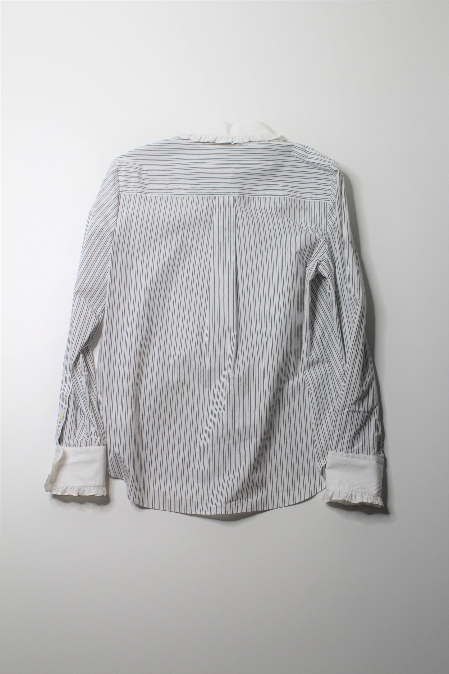 Kate Spade white stripe floral button up long sleeve, size medium (price reduced: was $68) (additional 50% off)