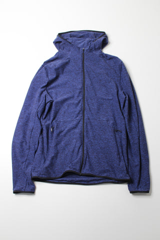 Mens lulu heathered blue/black run zip up hoodie, size medium (price reduced: was $58)