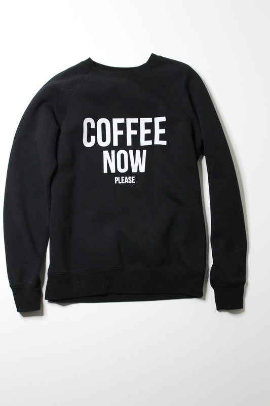 Brunette The Label black 'COFFEE NOW PLEASE' sweater, size s/m