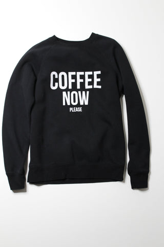 Brunette The Label black 'COFFEE NOW PLEASE' sweater, size s/m (price reduced: was $42)