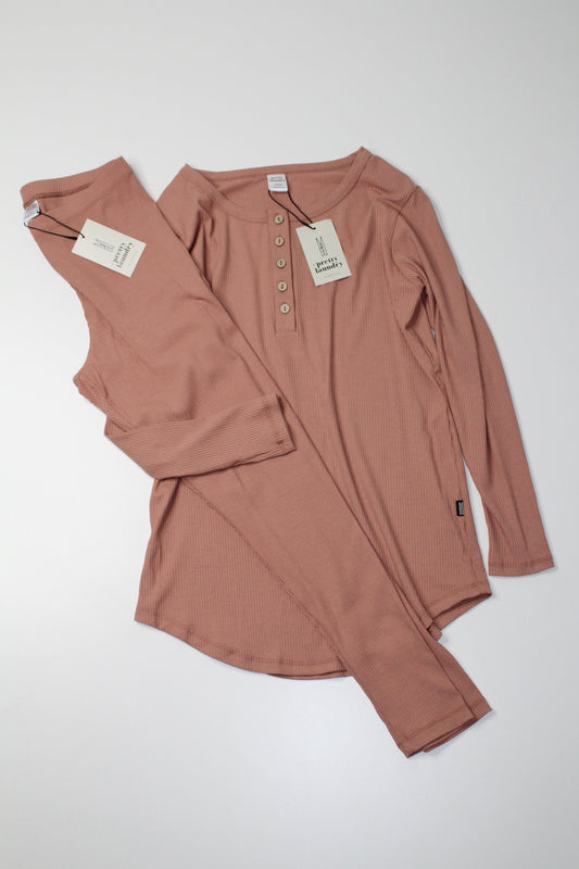 Pretty Laundry terracotta rib-knit pajama set, size xs (loose fit) *new with tags