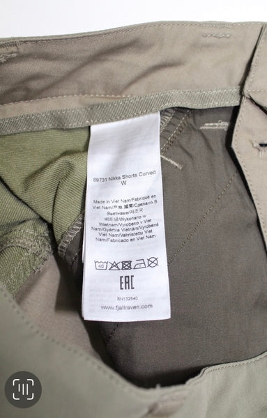 Fjallraven light olive curved fit nikka shorts, size EU 34 (Fit like size small) (price reduced: was $40)