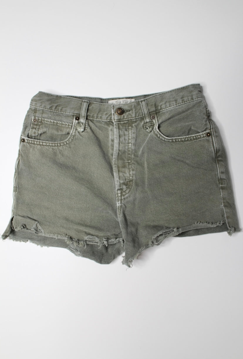 Free People we the free sage green denim shorts, size 27 (additional 50% off)