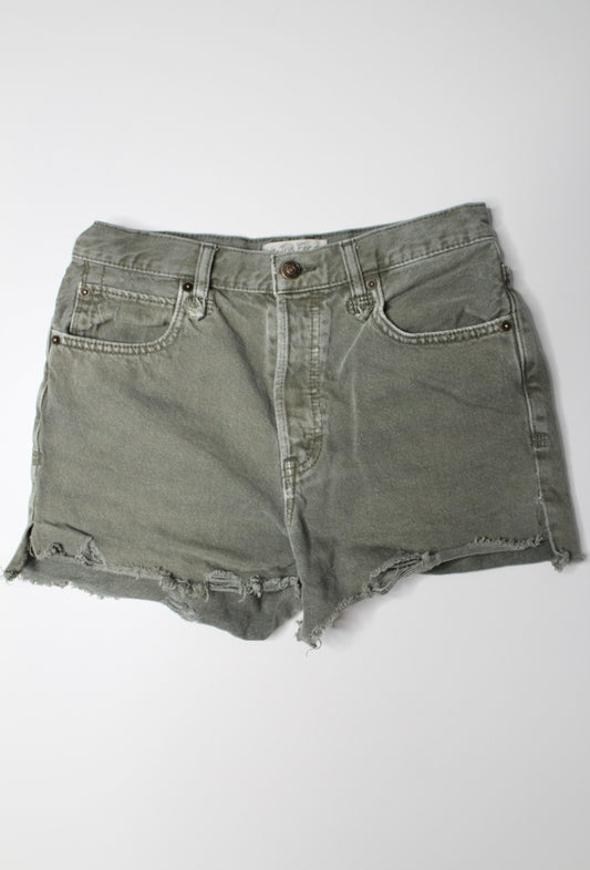 Free People we the free sage green denim shorts, size 27 (additional 60% off)