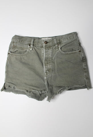 Free People we the free sage green denim shorts, size 27 (price reduced: was $40)