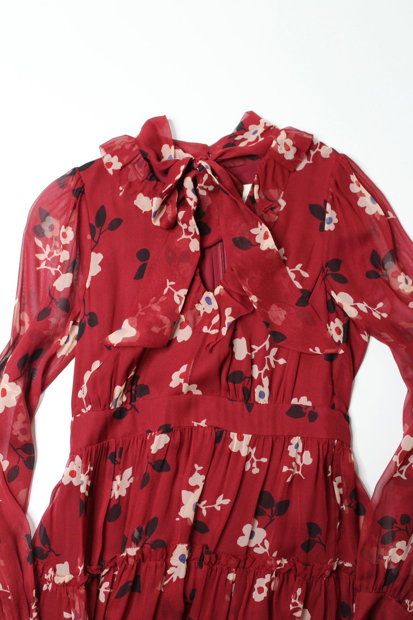 Kate Spade red chiffon floral dress, size 4 (price reduced: was $120) (additional 20% off)