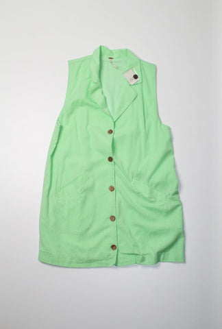 Free People lime green sleeveless collar top, size medium *new with tags (price reduced: was $40)